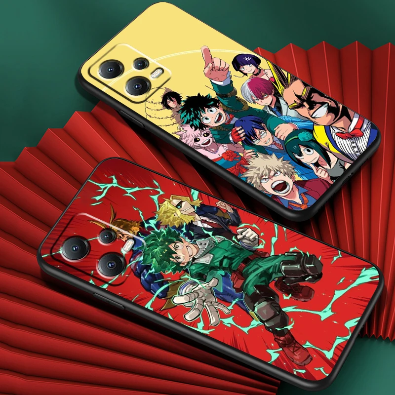 My Hero Academy Anime For Xiaomi Redmi Note 13 12R 12 12S Turbo 11 11T 11S 10 10S Pro Plus 5G Black Soft Phone Case