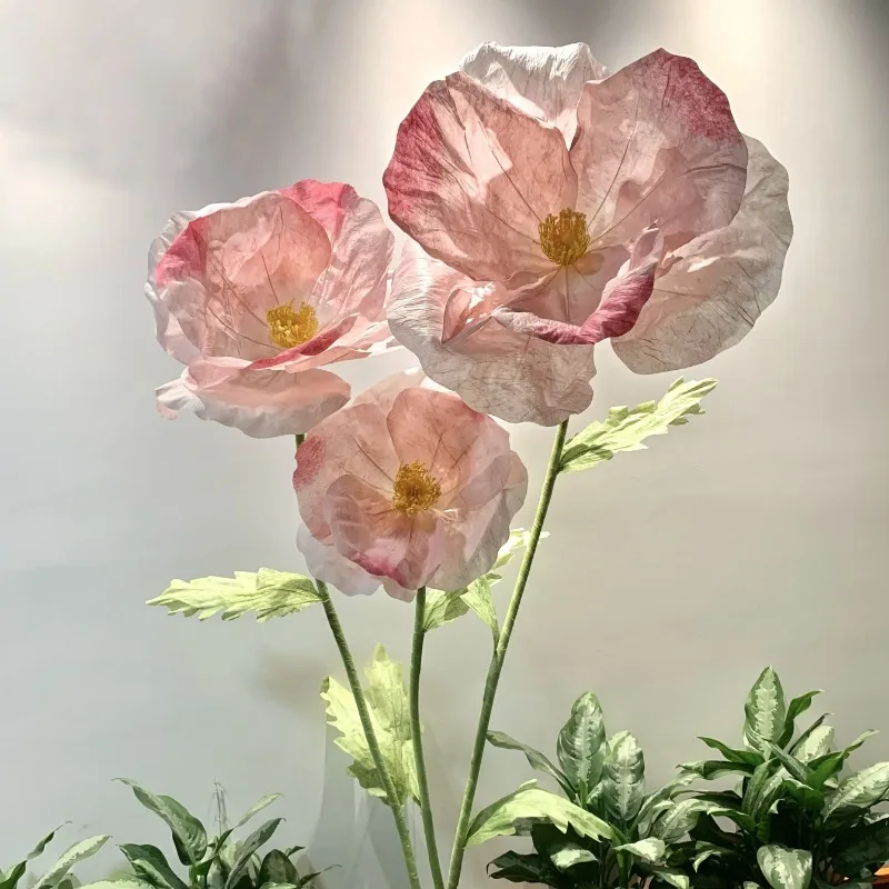 180cm Wedding Decor Props Artificial Flowers Poppy Wedding Road Guide Flower Window Display Garden Decoration Home Decor Mariage