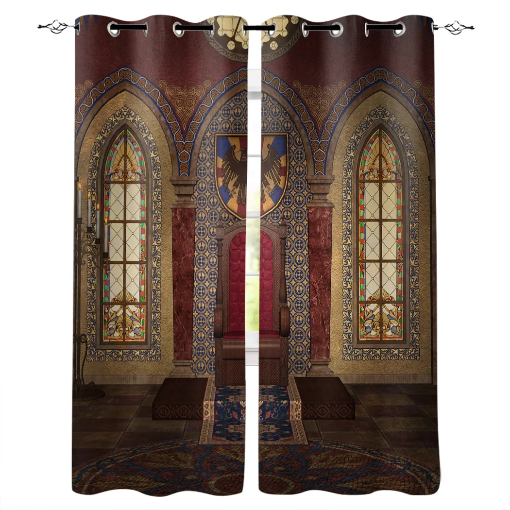 

Ancient Castle Building Medieval Palace Window Curtains for Living Room Kitchen Kids Bedroom Home interior Decoration Curtains