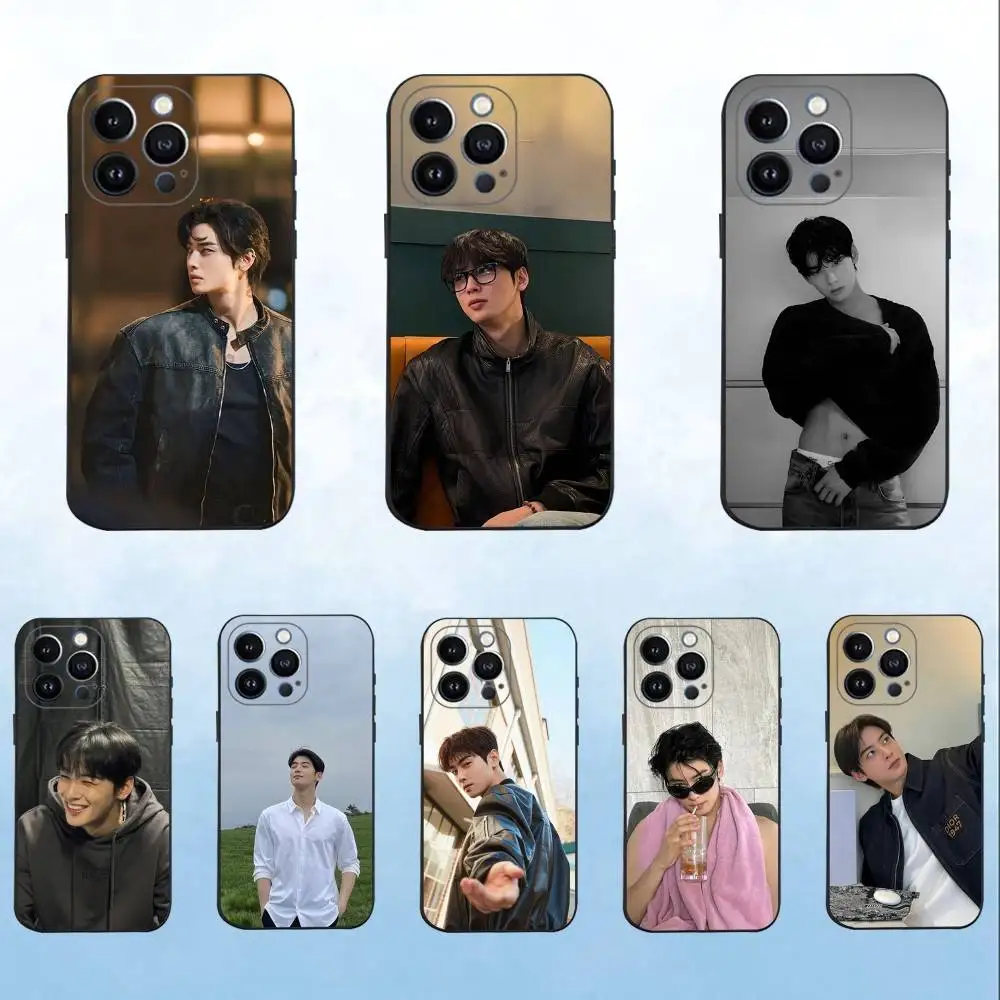 

E-Eunwoo-o actor Phone Case For iPhone 16,15,14,13,12,11 Plus,Pro Max,XS,X,XR,SE,Mini,8,7,Soft Silicone Black Cover