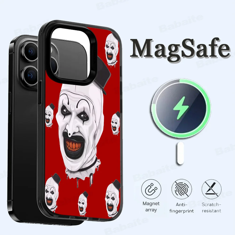 Horror Movie T-Terrifier Phone Case Magnetic Case For IPhone 16 14 13 12 11 15 Pro Max Plus For Magsafe Wireless Charge Cover