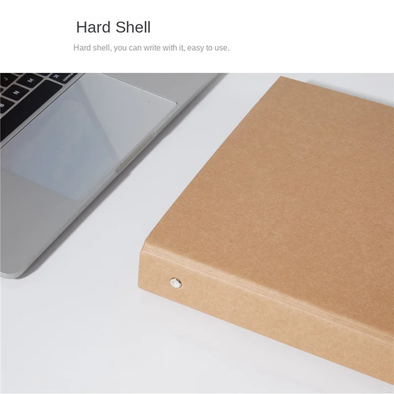 6 pces a5 pasta de anel recarregável, bandeja de pasta de papel kraft a5 com 2 anéis para adicionar folhas soltas, pastas de papel kraft a5