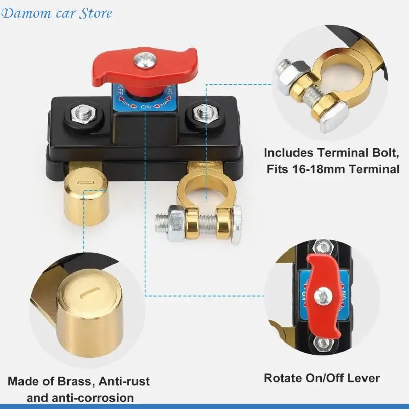 A2UC Pack Of 2 Quick Install Battery Cut Switches for Long Term Vehicle Storage