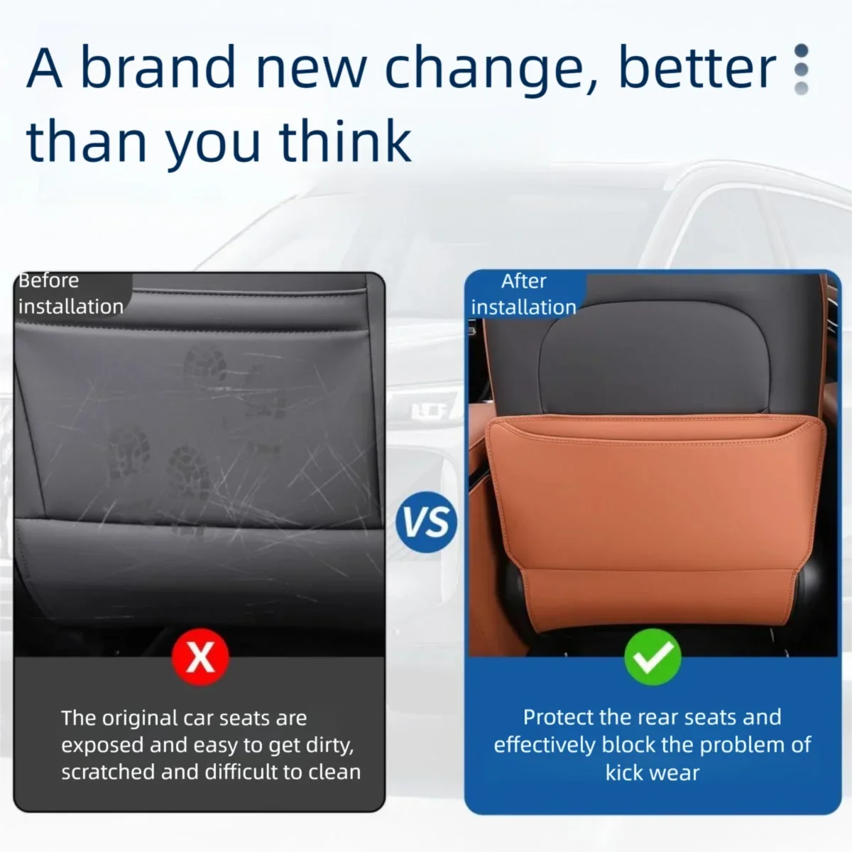 Car Seat Back Mat For Chery Tiggo 8 2026 2027 Car Anti-Kick Rear Row Seat Protection Scratch Dirt Resistant Pad Auto Accessories view 5