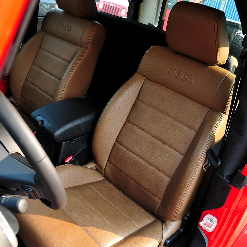 Per Jeep Wrangler JK 2 Porte 2011 2012 Coprisedili Personalizzati in Pelle Nappa Set Completo Protezione Interni Accessori