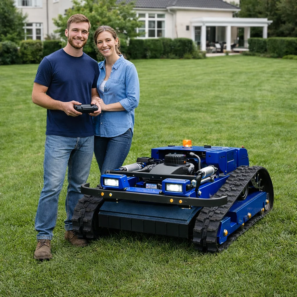 Customized CE/EPA Industrial Large-horsepower Lawn Mower 4-Stroke All-terrain RC Shockproof Garden Crawling Robot
