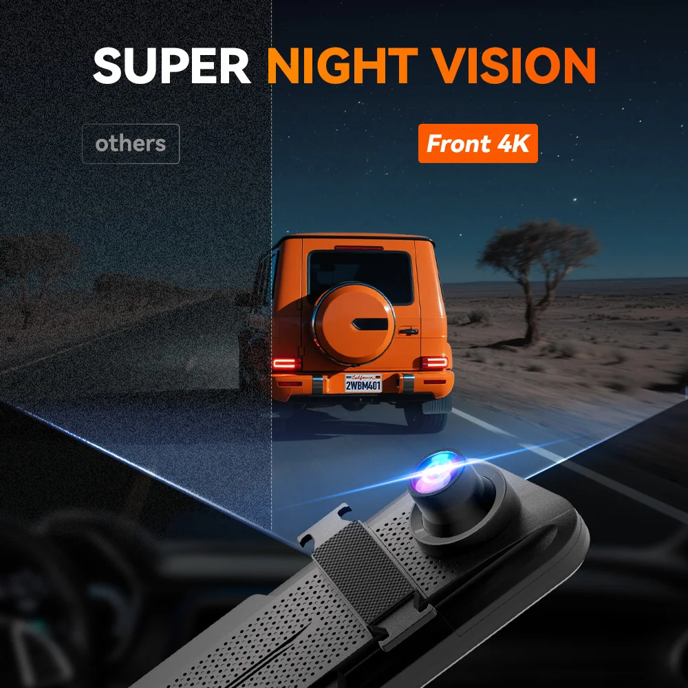 WOLFBOX M40 Dash Cam 4K+1080P With Voice Control ADAS Built in 5GHZ WI-FI and GPS Video Recorder Front and Rear Dash Camera - Image 6