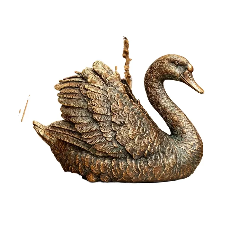 Customized resin animal swan decoration dining table antique home living room desktop