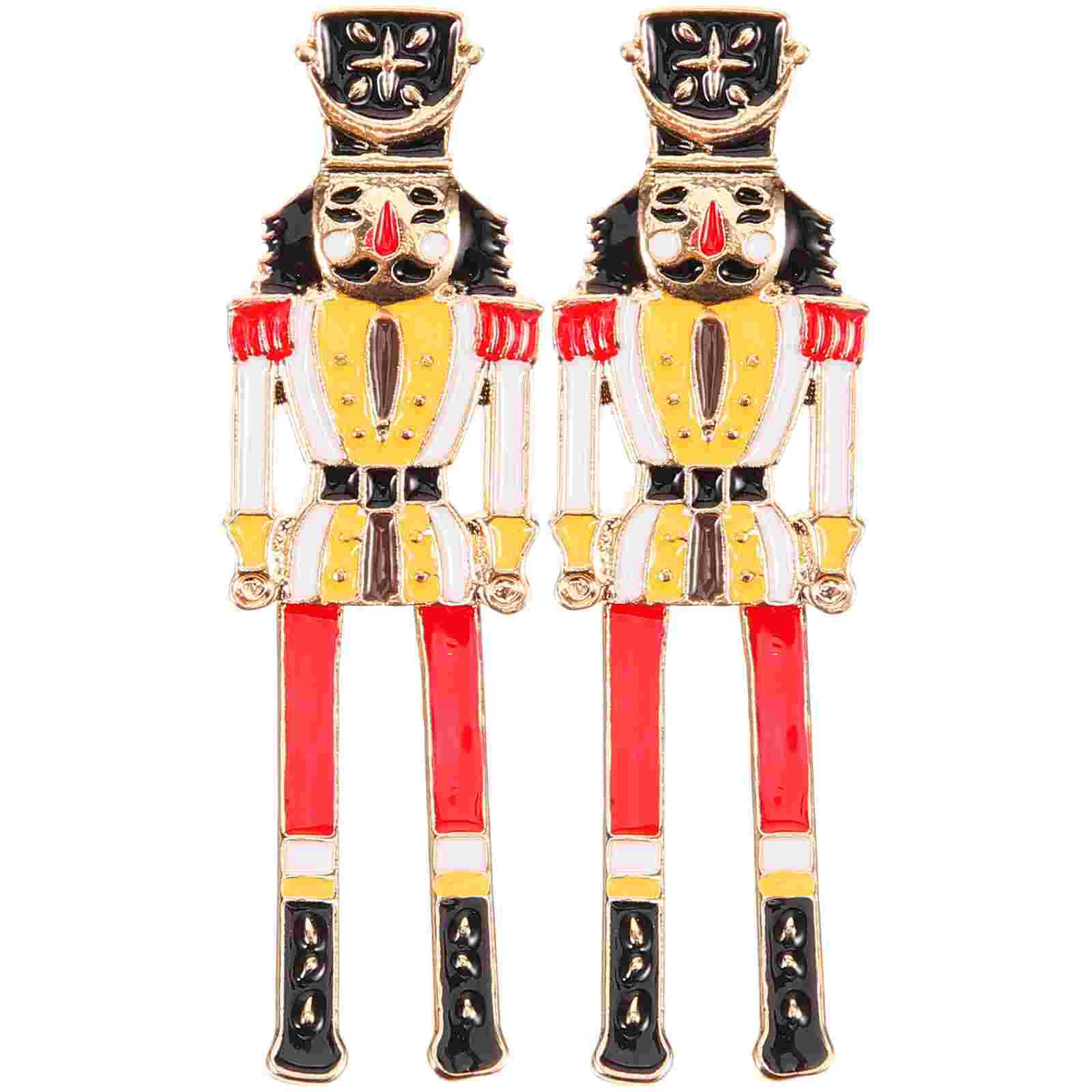 

European and American Nutcracker Earrings Miss Girls Christmas Gifts Post for Women Zinc Alloy