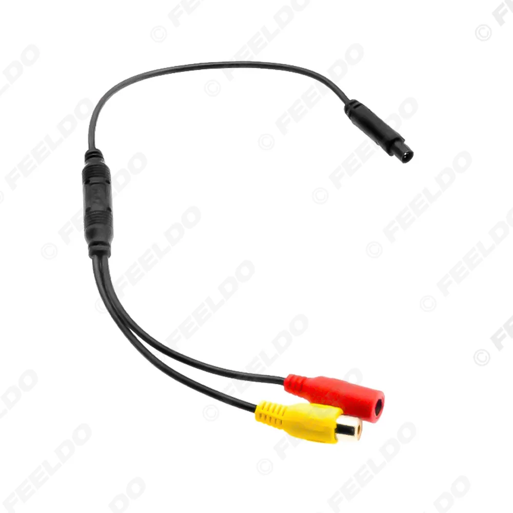 NEWEST 4-Pin Male Head Backup Reverse Camera Signal Harness 4-Pin Adapter To CVBS RCA Female Connector Wire Harness