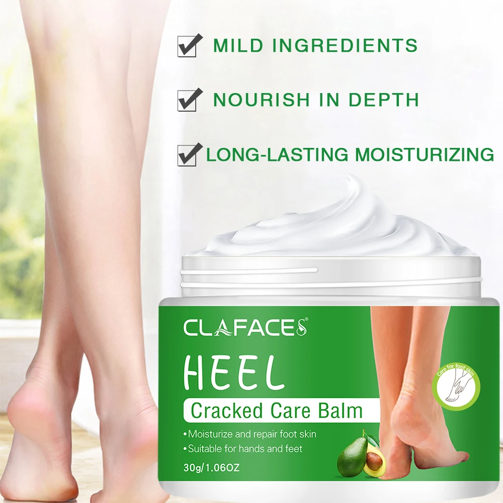 30g Ultra Moisturizing Avocado Foot Cream To Soften Cracked Feet - Gentle Exfoliating Daily Foot Care Solution Crack Care Cream