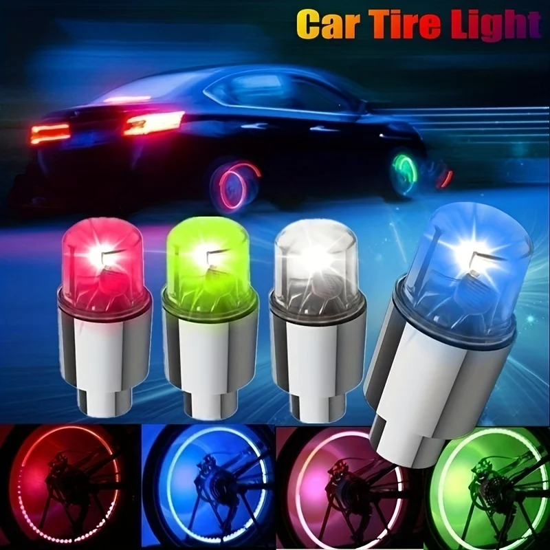 2pcs LED bicycle car motorcycle hot wheel double sense valve tire light wheel decoration dazzle light blue red green color