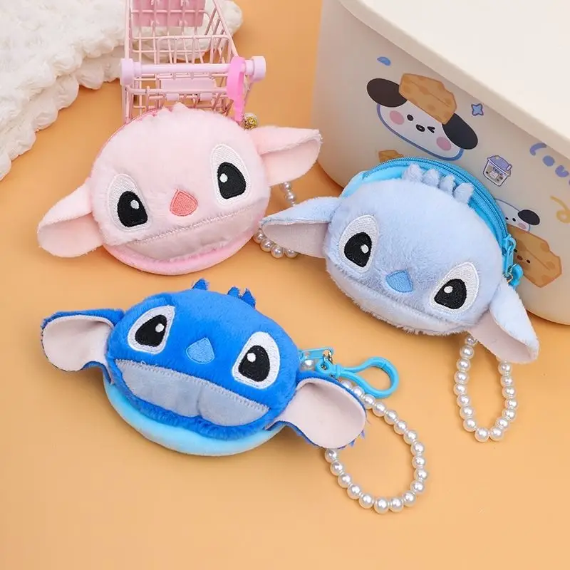 

Disney Stitch плюшевый кошелек для монет милый мультяшный мини-кошелек автомобильный брелок для девочек рюкзак очаровательный орнамент аксессуары подарок для друга