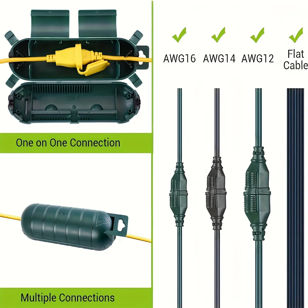 4pcs Outdoor Extension Cord Safety Cover Seal,Weatherproof Electrical Connection Box to Protect Outdoor Outlet Plug