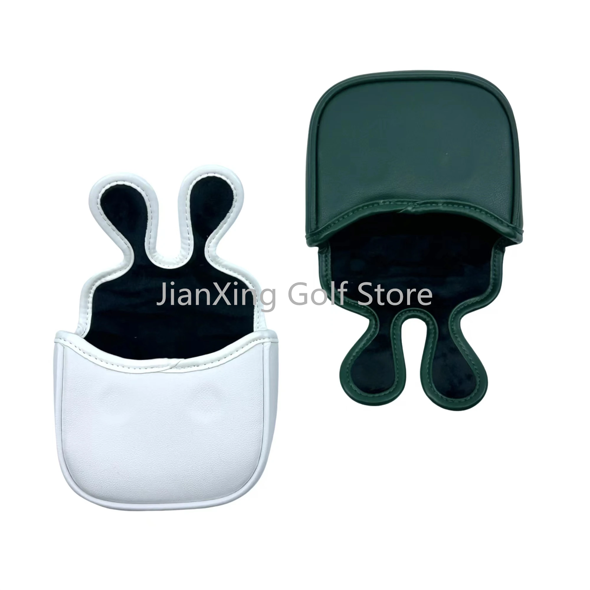 lucky Clover Pattern Golf Putter Cover PU Leather Large Mallet Golf Head Cover Magnetic Closure Golf Head cover