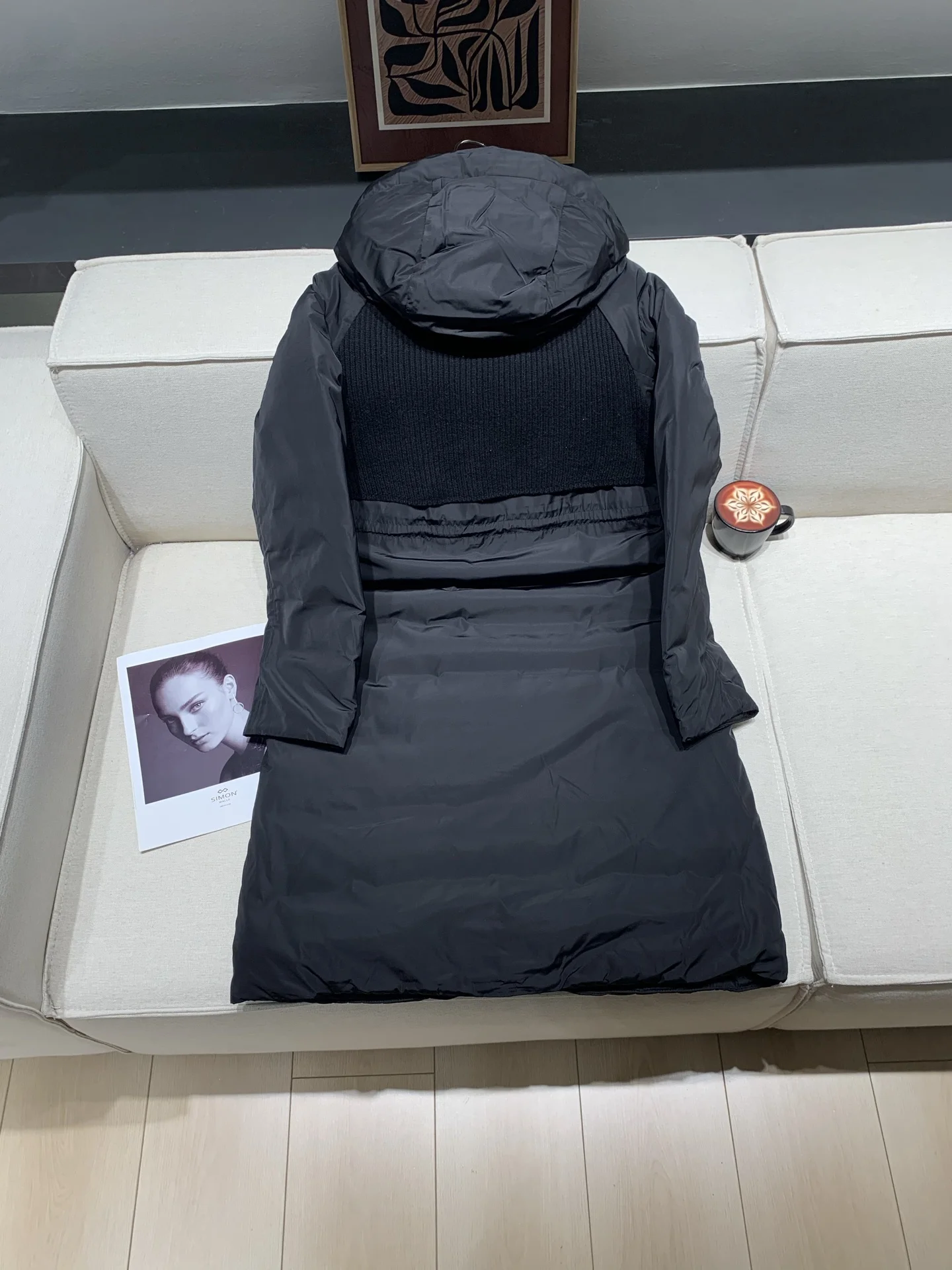 سترة خريف/شتاء متوسطة الطول، بسيطة وأنيقة، بطة بيضاء أسفل، مقنعين، خصر نحيف، ملابس خارجية دافئة للنساء #6