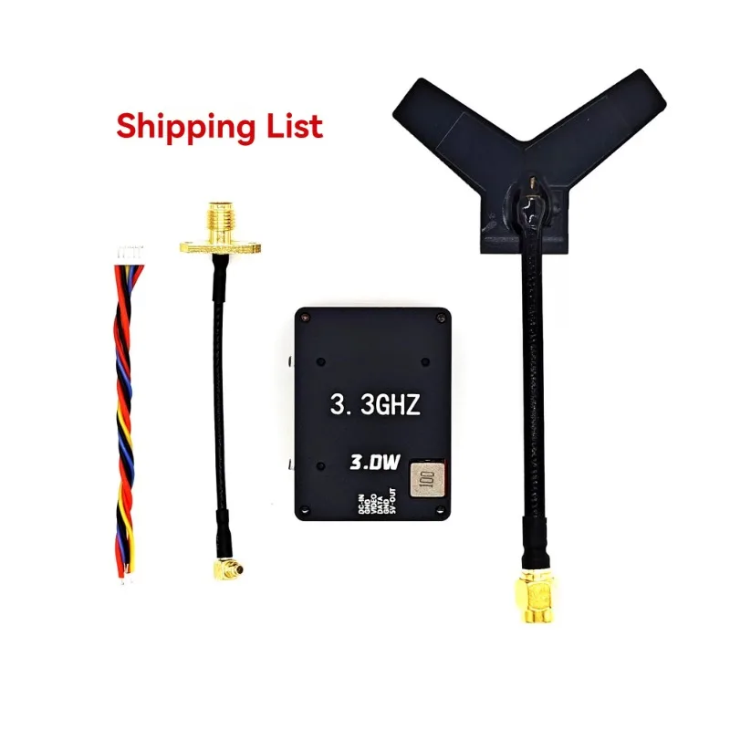 Trasmissione video analogica FPV VTX/VRX 3W da 3,3 GHz Design da 3 pollici Segnale ad alta stabilità compatibile con sistemi per droni FPV