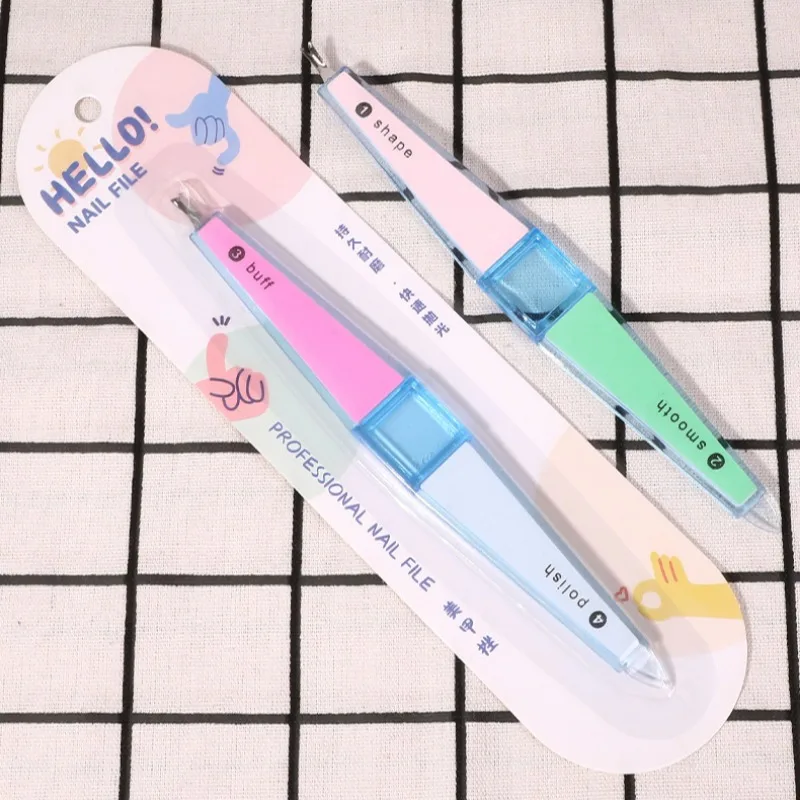 All-Purpose Fingernail Sanding File PP Material Toenail File Reusable Nail Dead Skin Remove Clean Fork 2 in 1 Nail File Cuticle