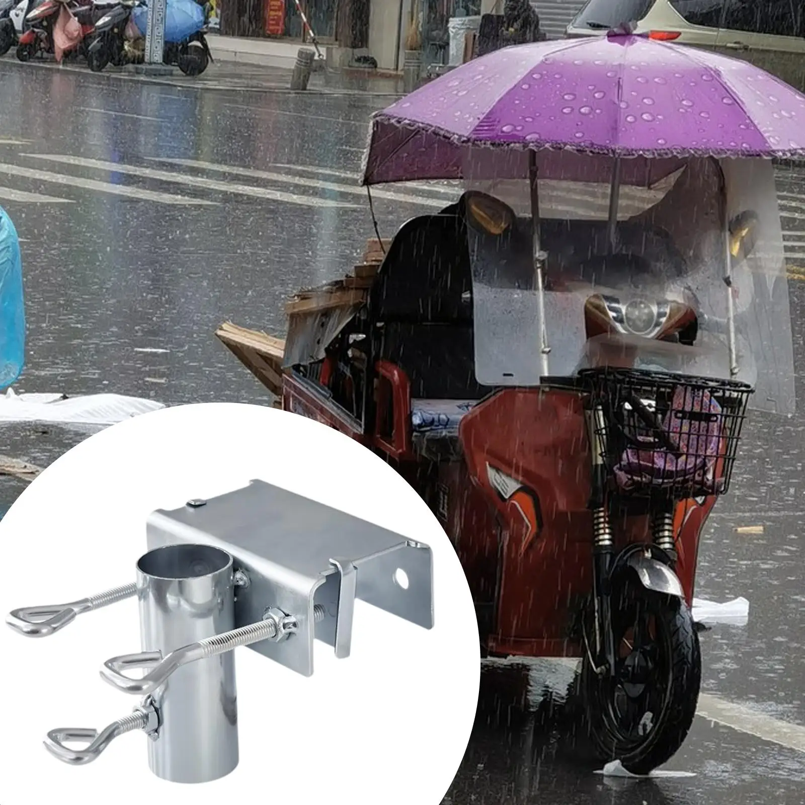 Balcony Parasol Mounting Clamp Fixing Bracket Heavy Duty Portable Adjustable