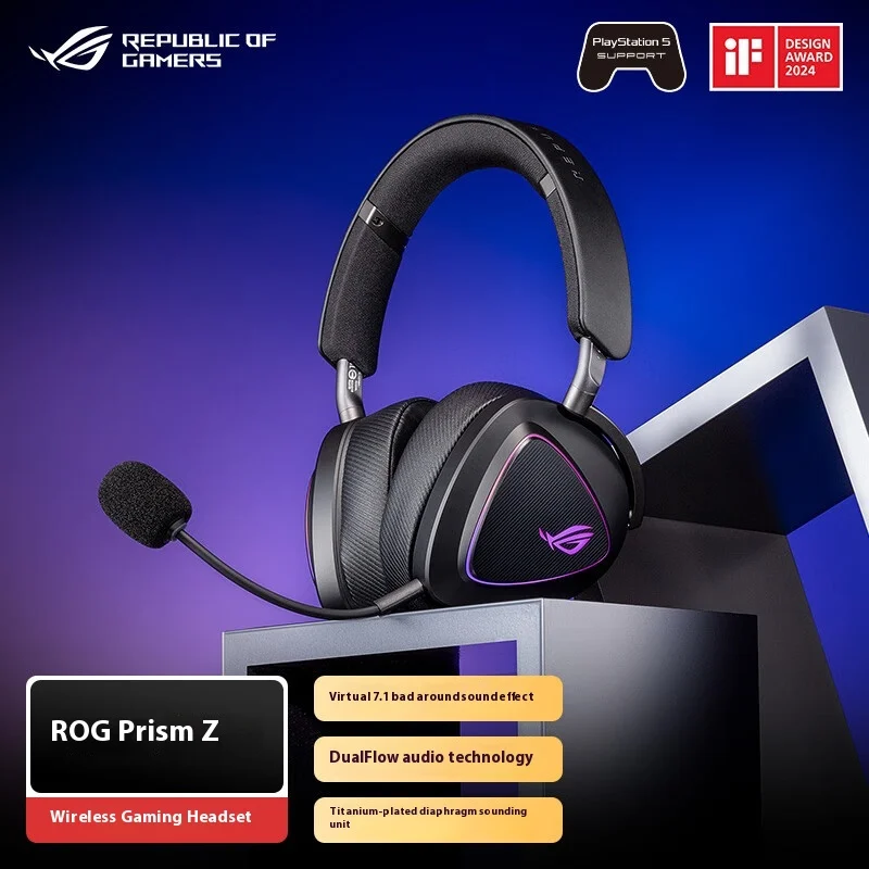 ROG Delta 2 Wireless Headphones With Mic 3Mode Surround 7.1 Sound Speednova Technology Lightweight E-sport Gaming Headset Custom