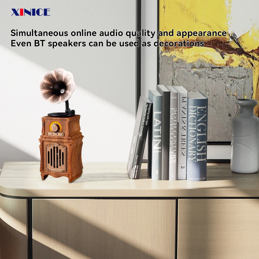 2025 Radio Walnut Antik Gaya Klasik Kuno Baru Multi Fungsi TWS Radio Nirkabel Portabel untuk Meja Kamar Tidur Kantor