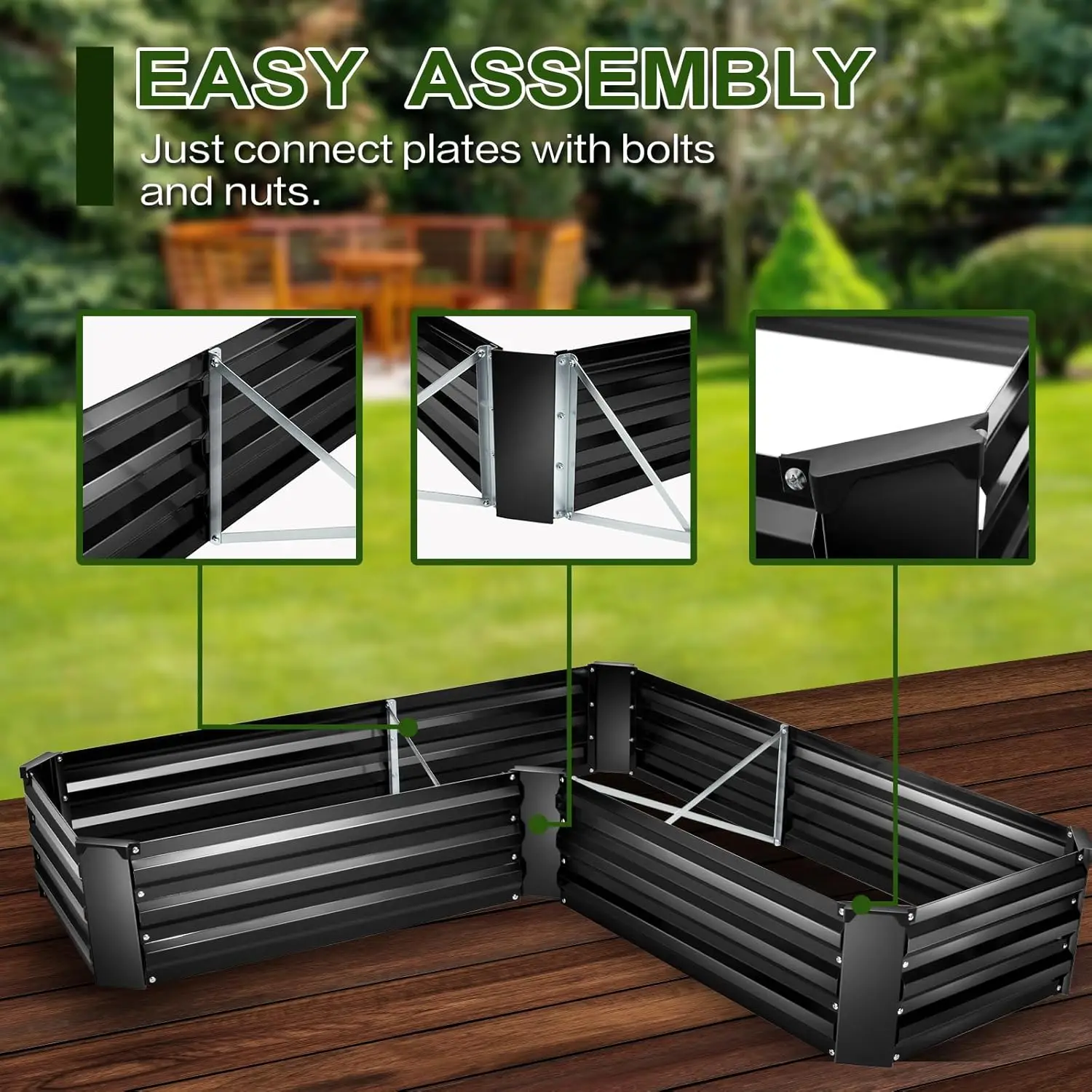 

Комплект садовой кровати с приподнятой кроватью, оцинкованный горшок 5x5x1 футов, высокие приподнятые садовые ящики для улицы, большие металлические приподнятые садовые кровати-горячая распродажа