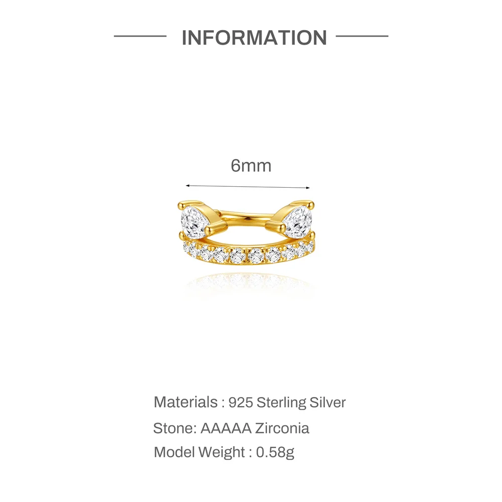 Aide S925 Sterling Silver Minimalist Pave Heart CZ Ear Cuffs Non Piercing Cartilage Ear Clips Trendy Daily Office Jewelry