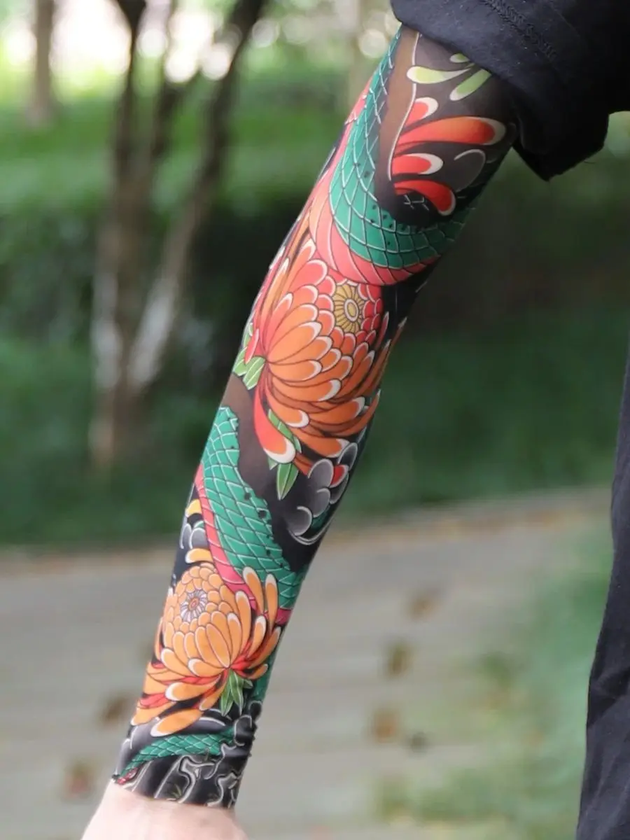 AliExpress 1PC Ultra thin seamle Tattoo  Sleeves Arm For Men Women Cool Travel Cycling Elastic Scratch Resistant Sunscreen Arm