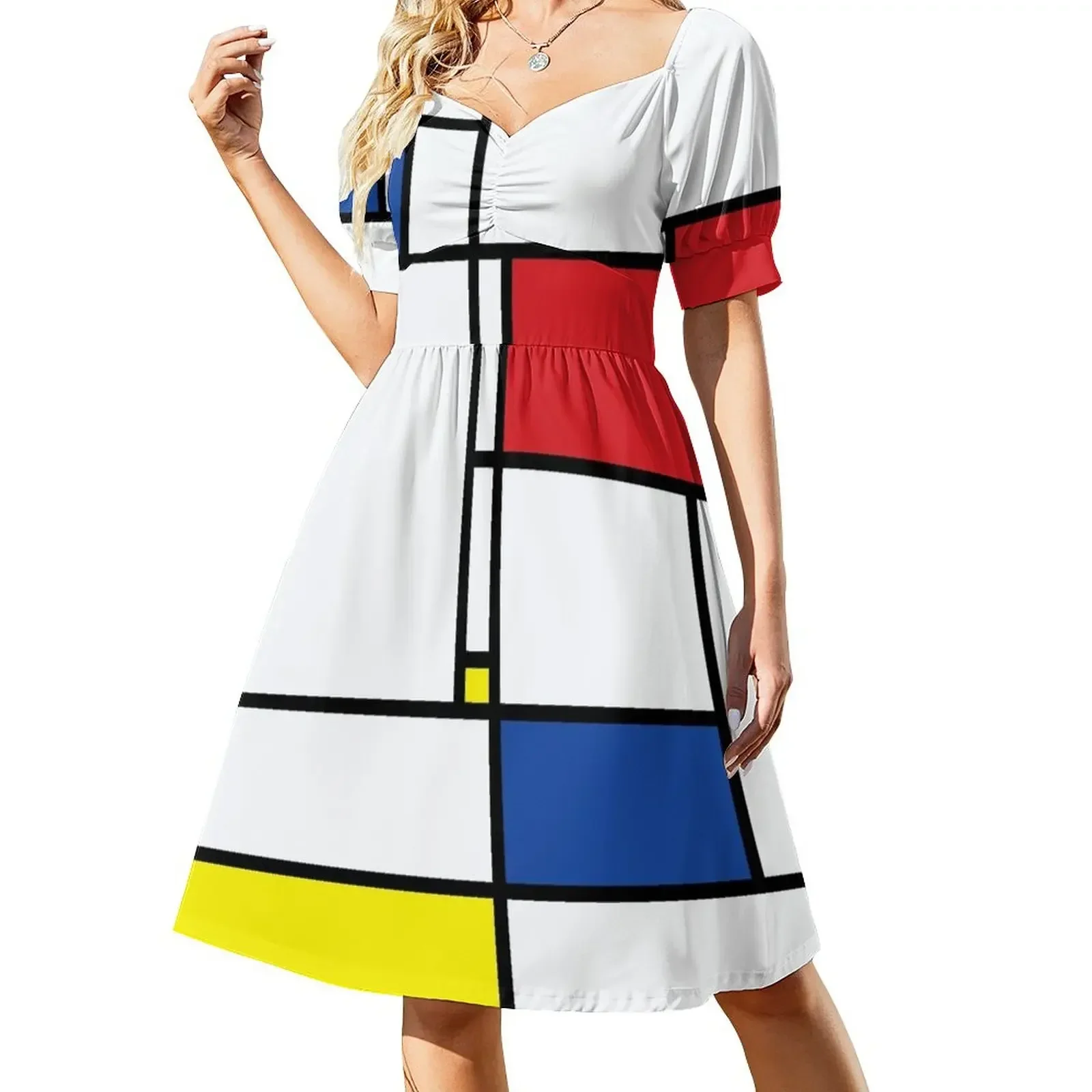 Mondrian Minimalist De Stijl Modern Art I.I ? fatfatin Sleeveless Dress women evening dress purple dress sexy