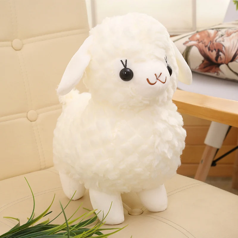 Jouet en peluche alpaga mignon pour enfants, véritable beurre, oreiller animal Lama, peluche douce, 22cm