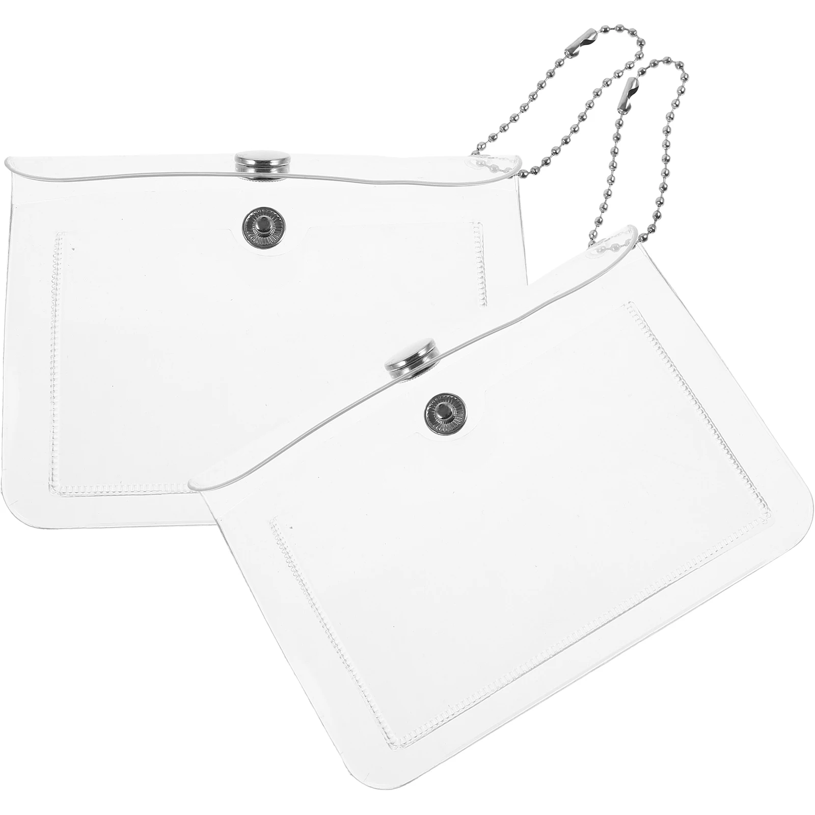 

2pcs Transparent Mini Coin Purse PVC Travel Storage Bag Portable Key Case Change Purse Credit Card Protector Fold Over Design