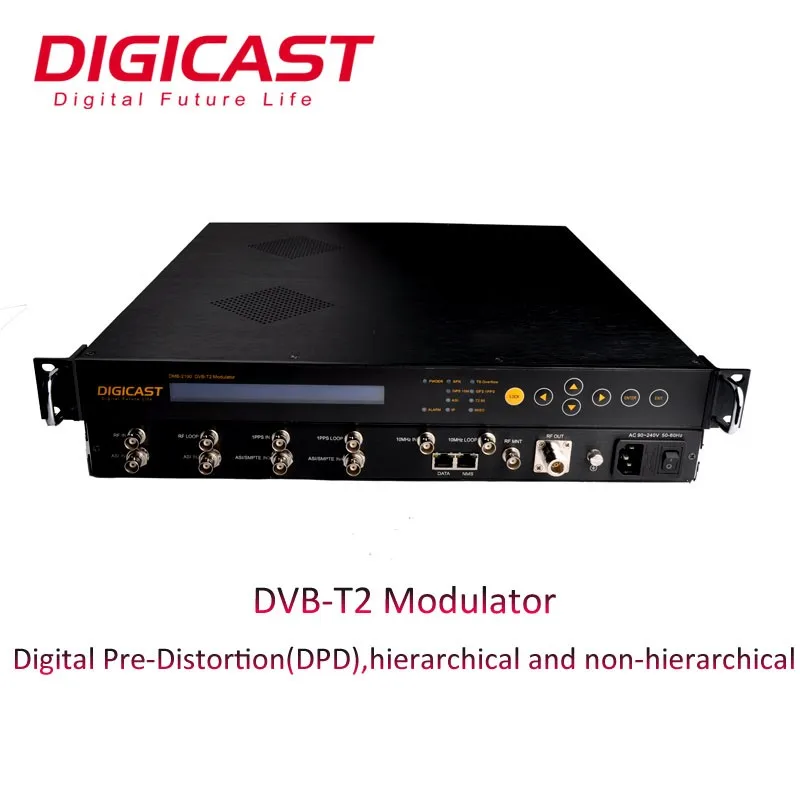 Modulador UHF VHF ASI DVB-T2/T Digital AV Modulador Equipamento de transmissão de TV