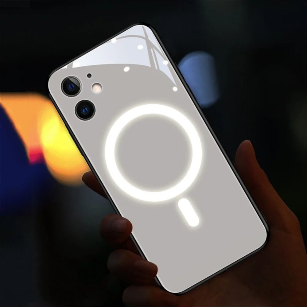 Aperture Light Ring Design LED Light Phone Case Call Flash Glitter Cover For Samsung S26 S25 S24 S23 S22 S21 S20 Plus Ultra
