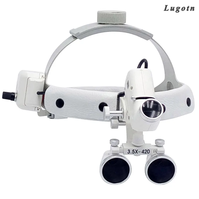 Lupa Cirúrgica de Alta Intensidade Led Light com Farol 3.5 Ampliar Operação Cirurgião Ampliador Médico Lupas Dentárias Clínicas
