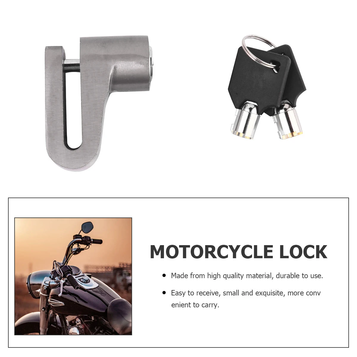 

Disc Brake Lock Anti Theft for Scooter Motorcycle Accessories Silver Aluminum Alloy Bike