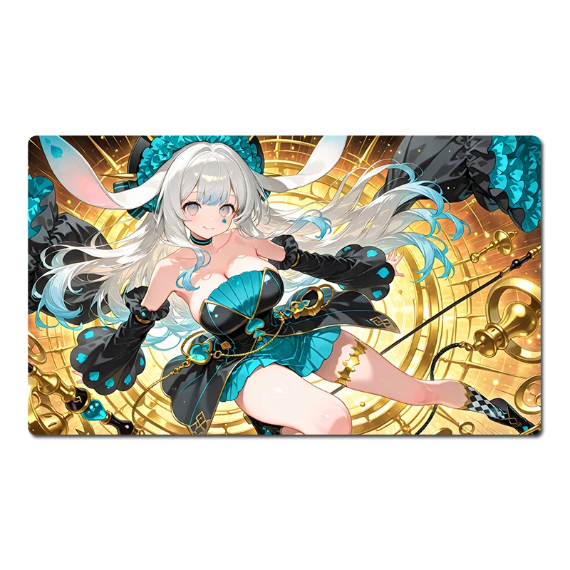 

YuGiOh Girl Table Playmat Maliss P March Hare Trading Card Game Mat TCG CCG Коврик для мыши Настольный коврик Бесплатная сумка 60x35 см
