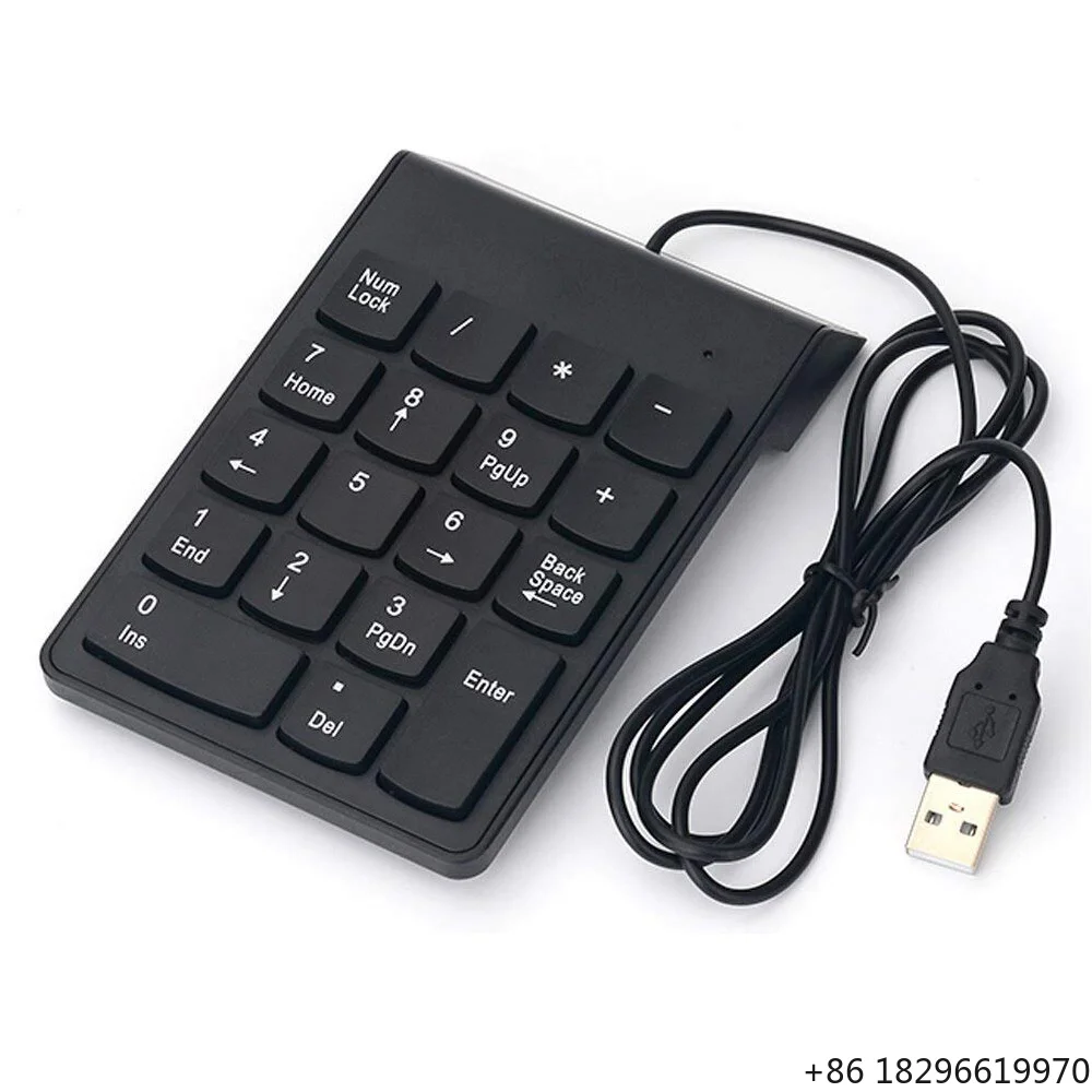 18 Keys Silent Wired Mini Numeric Keypad Portable One Hand Number Pad Laptop Desktop Tablet