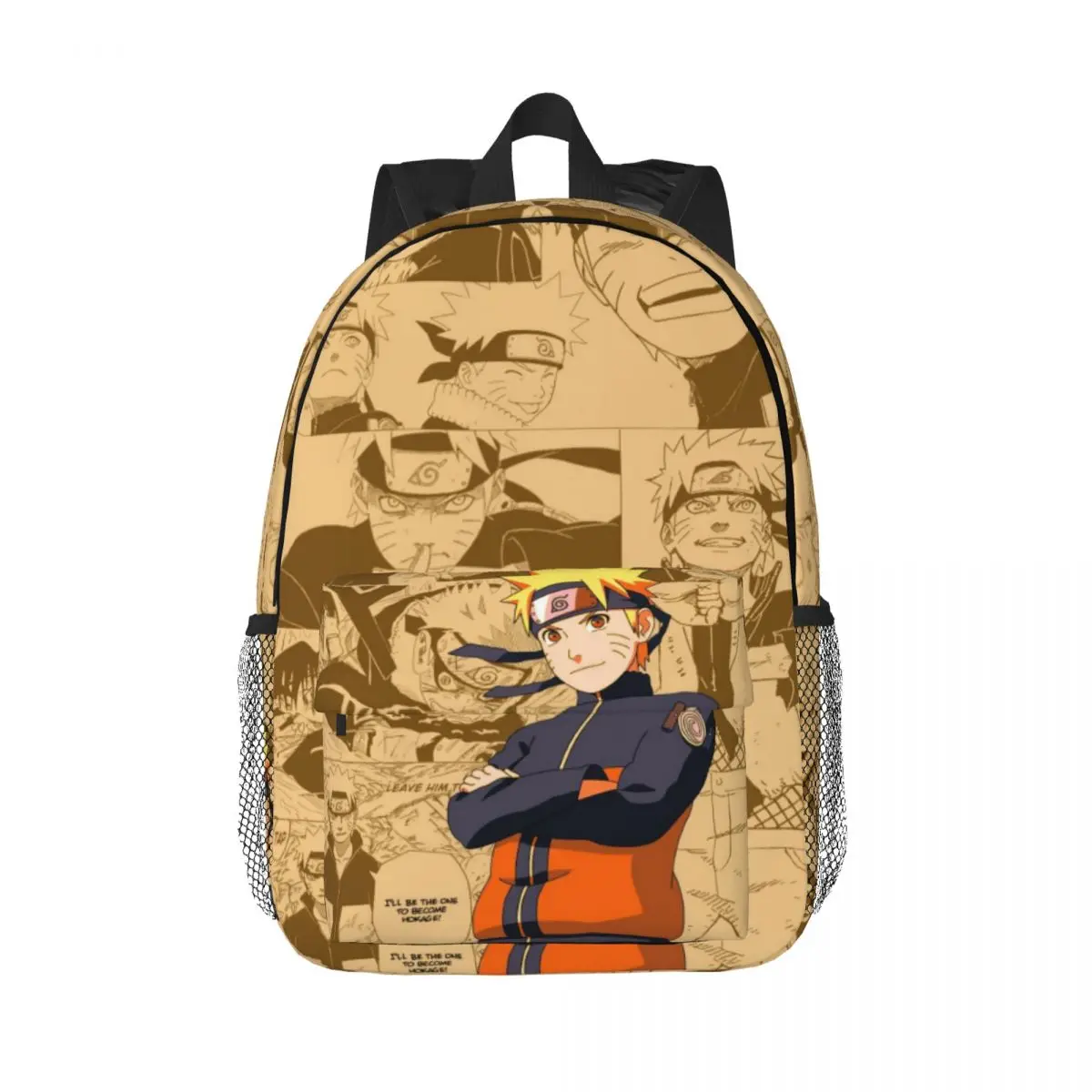 Naruto Compact 15-Inch Backpack - Stylish Lightweight Bag Perfect for Students and Commuters