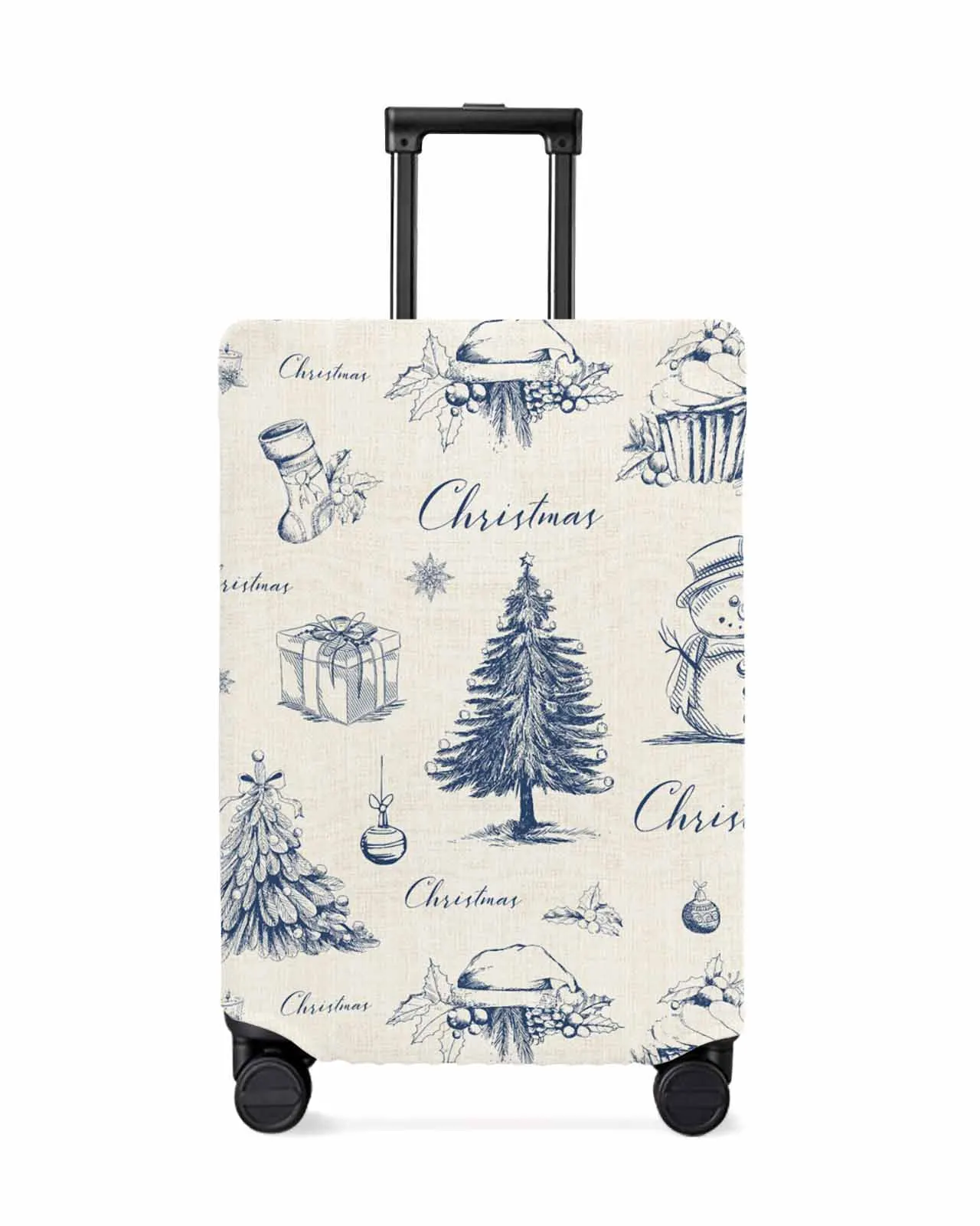 Christmas Snowman Tree Elastic Baggage Cover For 18-32 Inch Suitcase Case Dust Cover Travel Accessories