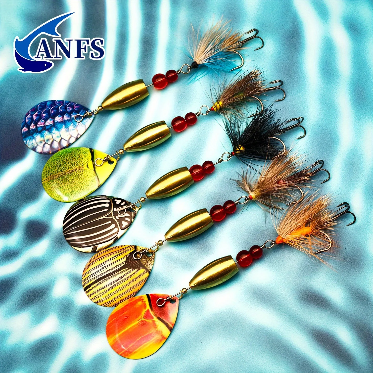 ANFS 1piece Fly Fishing Lures Copper Spinner for Bass, Trout, Pike, Steel head -Amazing Fishing Gift for Angler