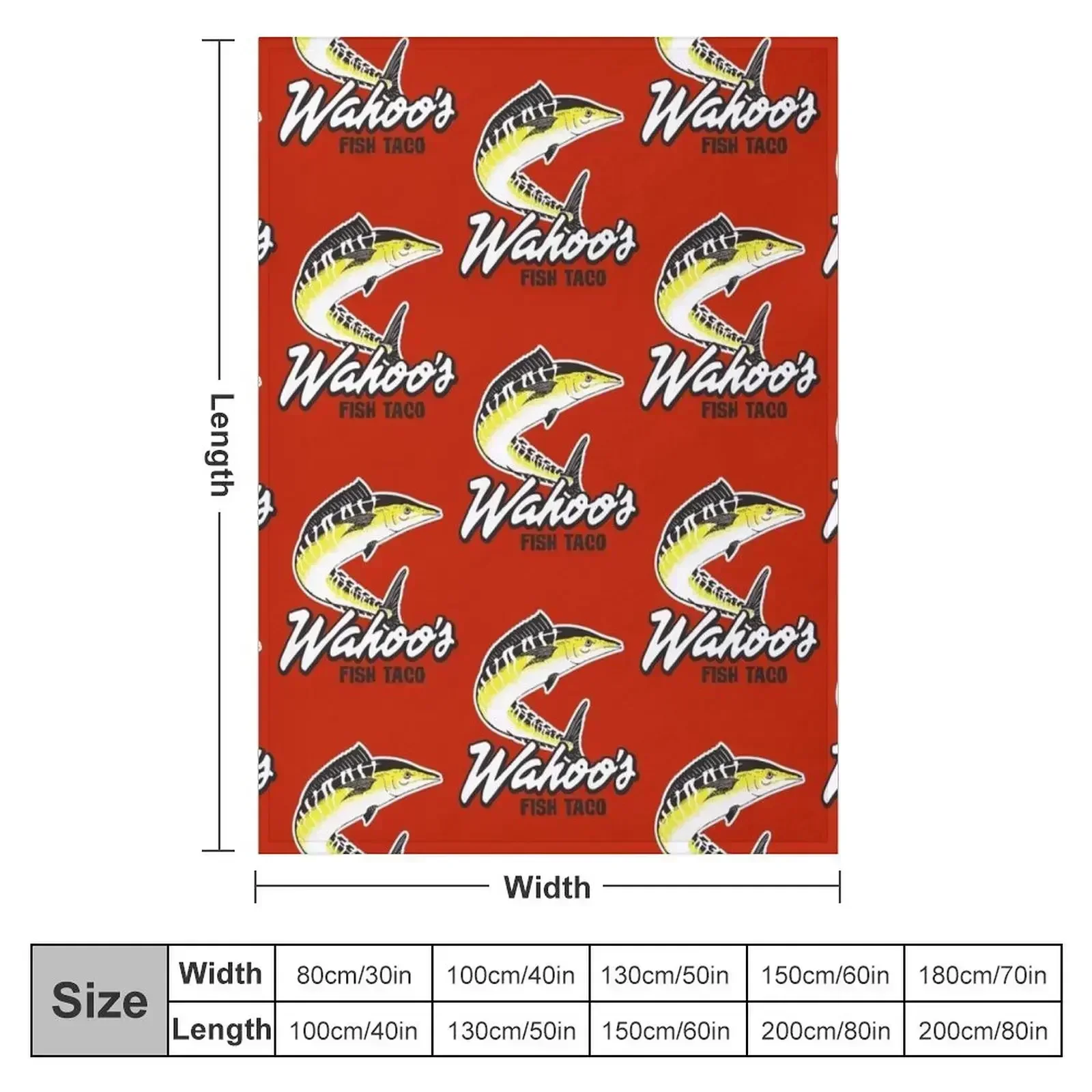 Wahoo's Fish Taco Resto Throw Blanket Moving Personalized Gift Furry Travel Blankets