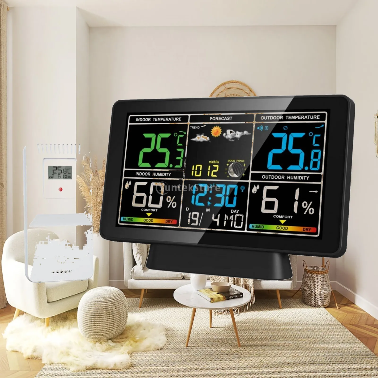 Color Screen Weather Station Snooze Function Radio Controlled Weather Timepiece