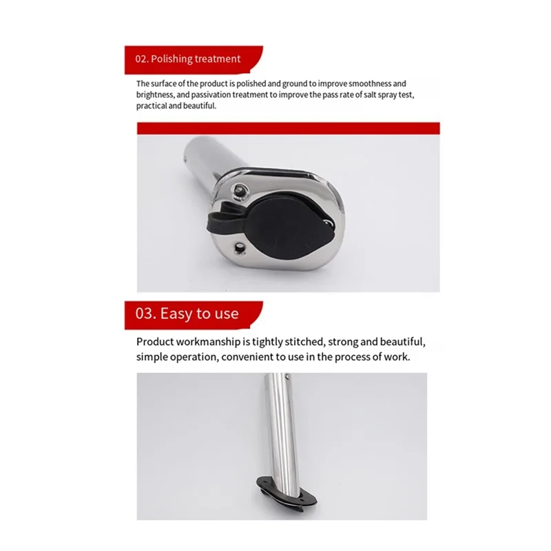 

Держатель удочки для лодки заподлицо из нержавеющей стали, 30-градусный стручок удочки для морской лодки-B60B