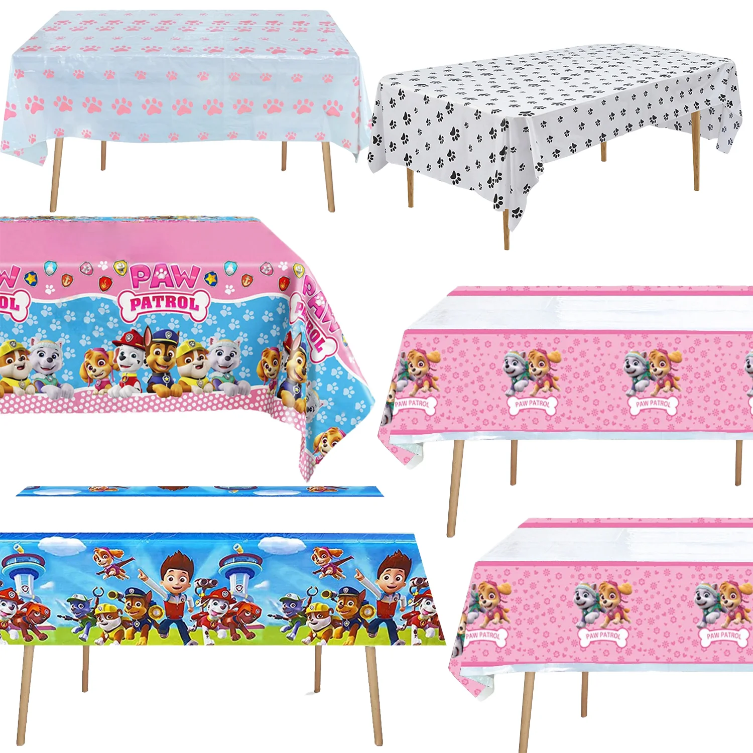 

Paw Patrol Tablecloth Skye Birthday Party Decor Disposable Waterproof Cartoon Dog Table Cover Kid Party Supplies Baby Shower