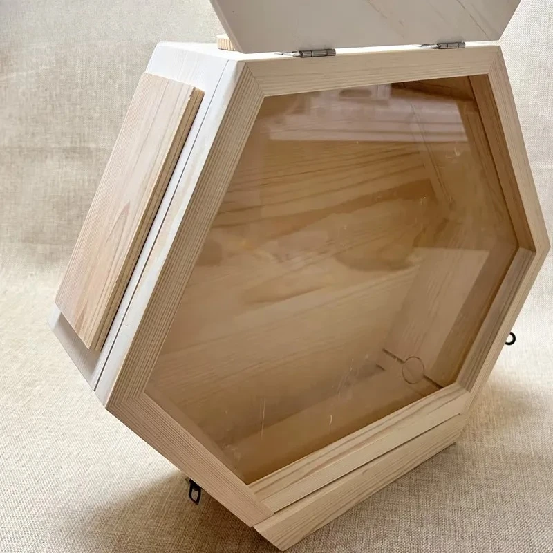 Complete Wooden Beehive Kit Polished Hive with Frames Beekeeping Starter Set