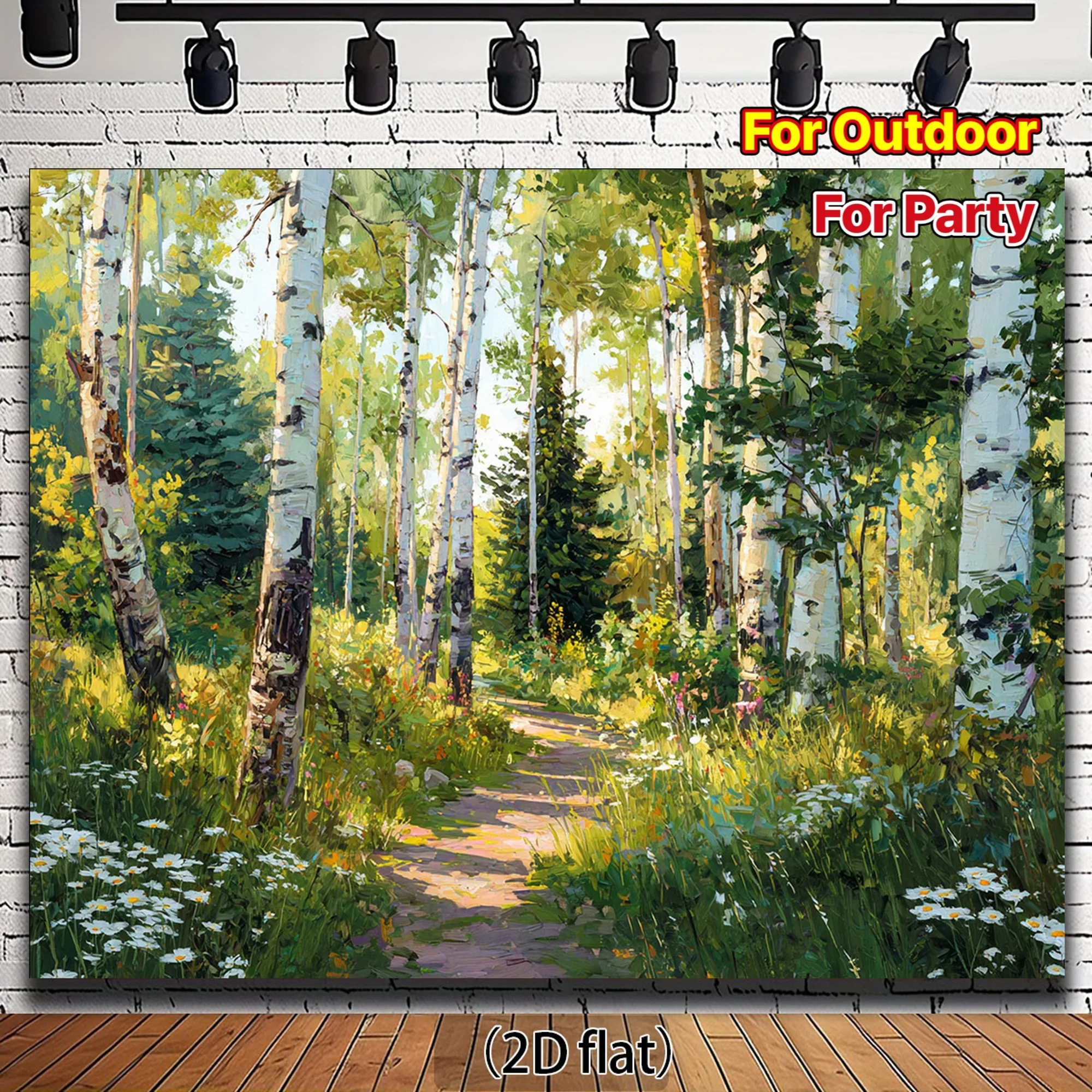 Lush Forest Path Watercolor Painting Canvas Wall Art Woodland Nature Scene Decor for Living Room Bedroom