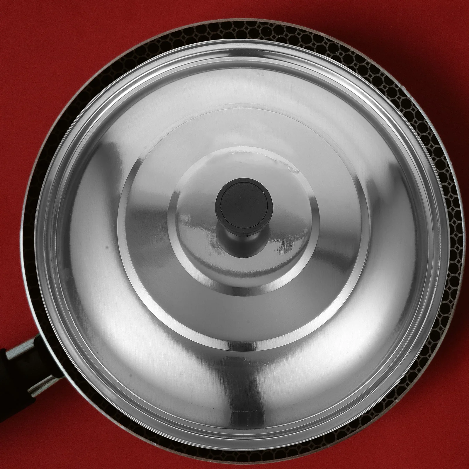 الفولاذ المقاوم للصدأ غطاء وعاء مستدير 24 سنتيمتر العالمي للأواني المقالي حساء تجهيزات المطابخ استبدال غطاء المطبخ المنزلية مكافحة تحرق