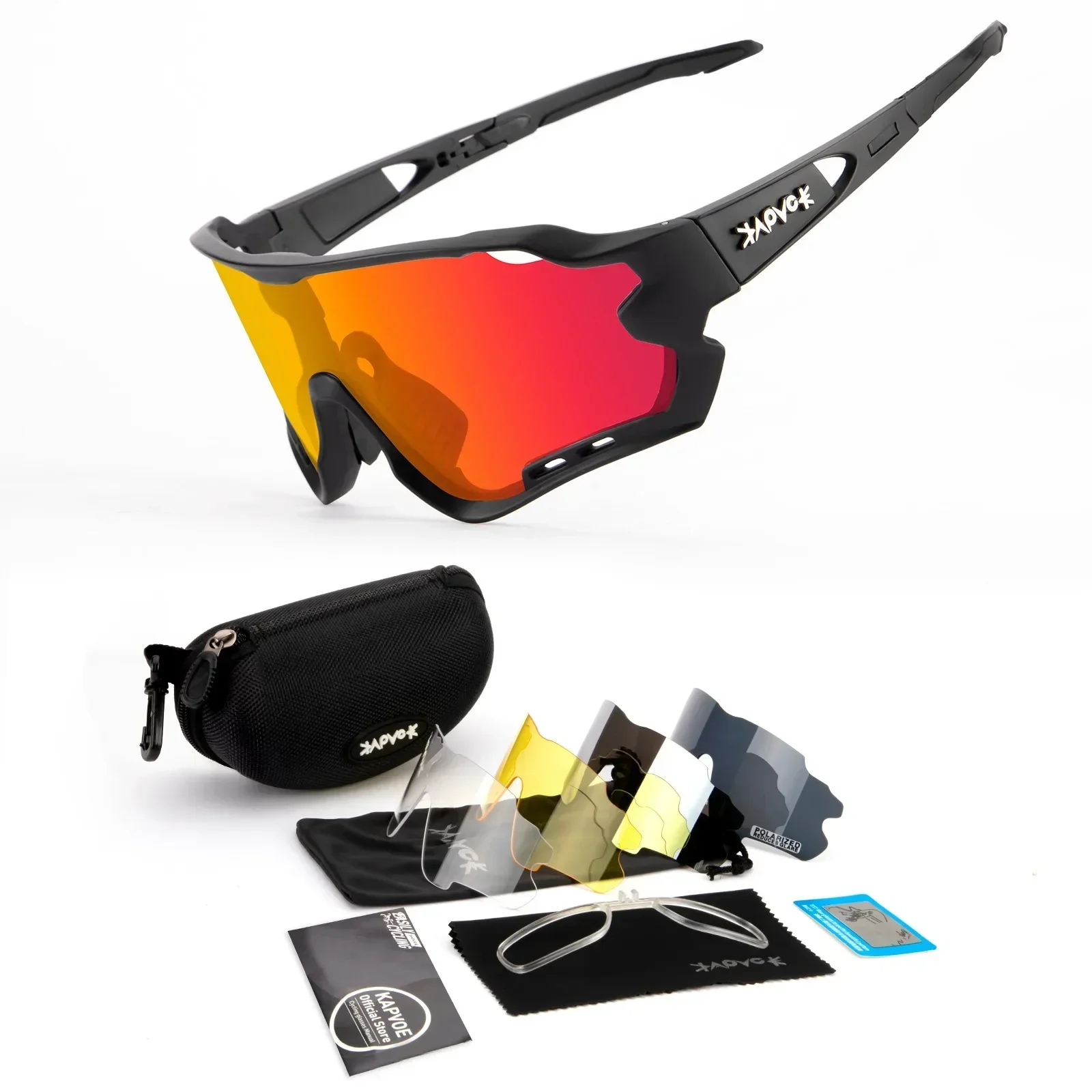 Cycling Glasses,detachable 5 Lens,Polarized Eye Protection,windproof, Sunglasses Multiple Color,apply for MTB and Road Bike