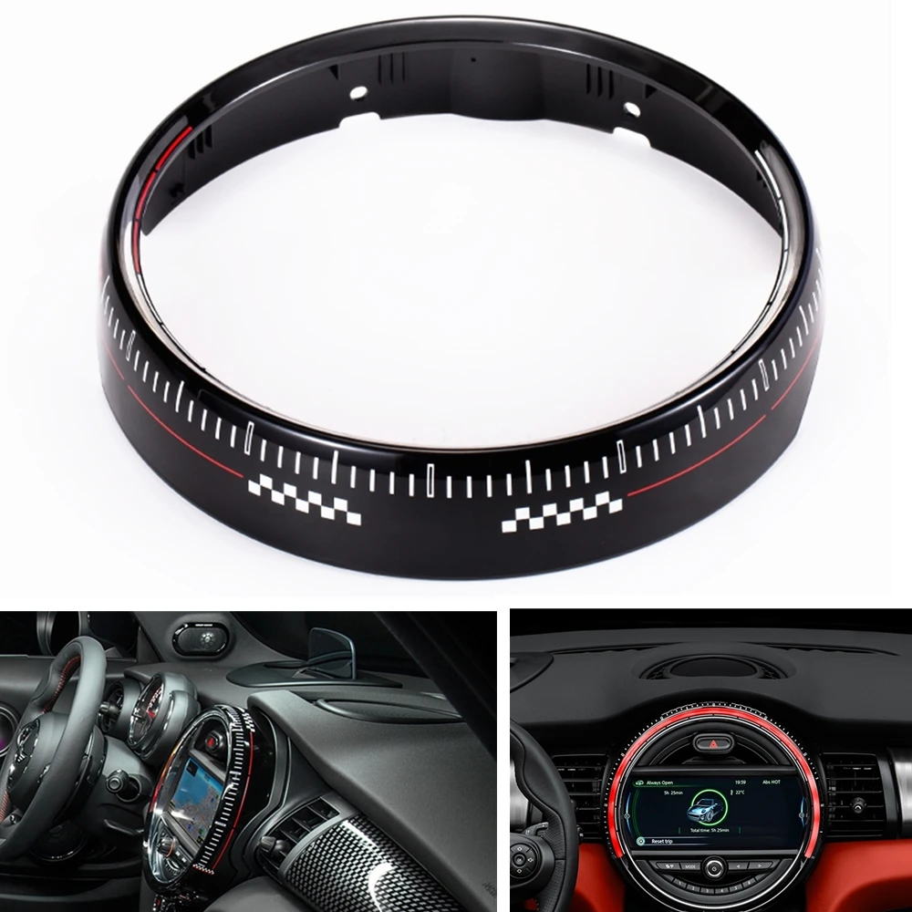 Center Console Multimedia Screen Cover Ring Frame Trim Outside Decor Strip For Mini Cooper F55 F56 F57 2014-2022 Advance Version