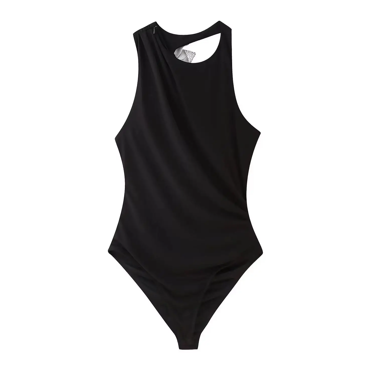 KONDALA Chic Sheath Woman Sexy Bodysuits Y2K Black Mujer Tops Bow Hollow Out Beach Jumpsuit Fashion 2025 Night Club Zip Swimsuit
